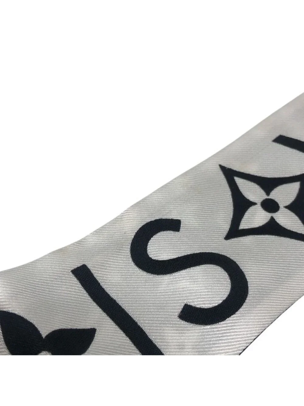 Louis Vuitton Scarf Bandeau BB Monogram Infinity Silk Black White